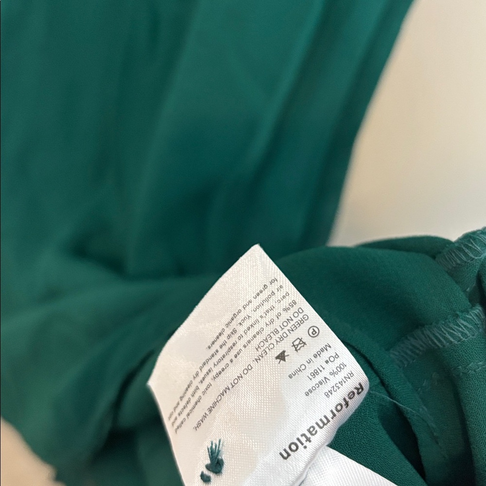 NEW Reformation Green Midi Dress size 12 - Picture 10 of 10